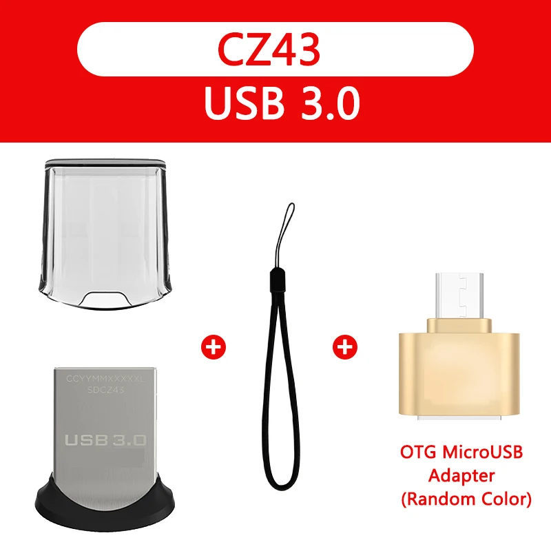 USB флеш накопитель SanDisk 3 1 0 256 ГБ 128 64 32 16 8 флешка диск U с адаптером Micro USB|u disk|usb flash