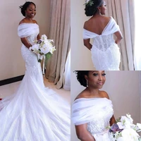 modest african mermaid wedding dresses 2021 lace wedding gowns black girls women robe de mariee handmade bridal dress