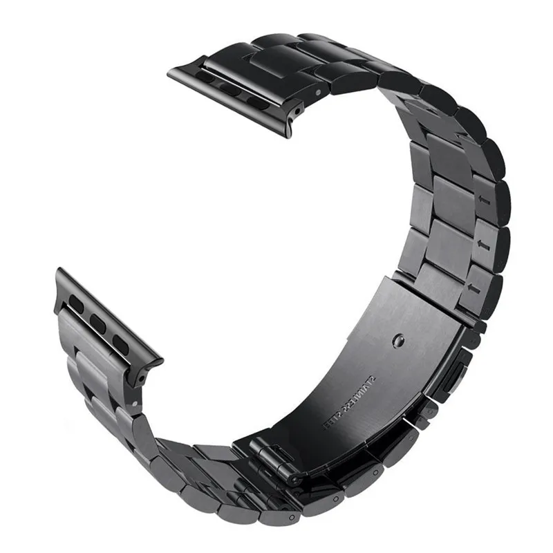black Металлический ремешок совместим для Apple Watch серии 4 5 40 мм 44 Нержавеющая сталь браслет ремешок для наручных часов iWatch 1/2/3 38 мм 42 мм для мужчин - Цвет ремешка: black