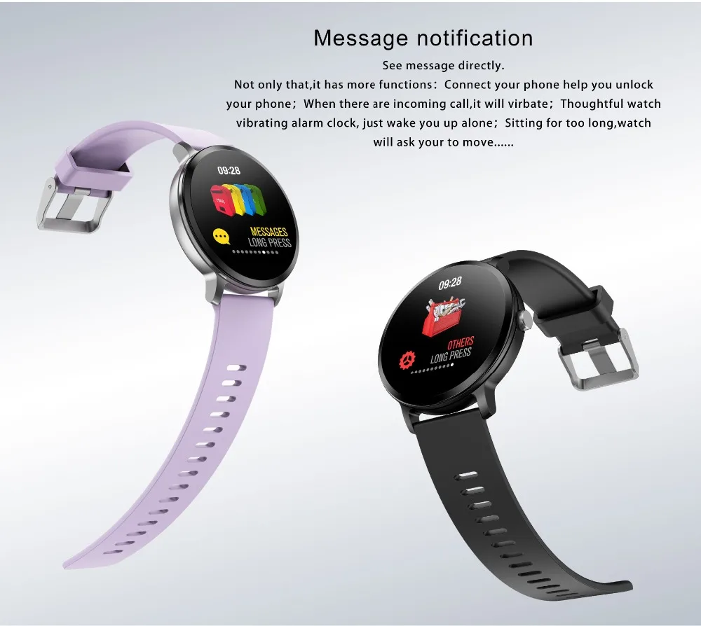 TimeOwner V11 Smart Watch 1.3 Inch Tempered Glass Screen IP67 Waterproof Heart Rate Monitoring Blood Pressure Band for Men Women |