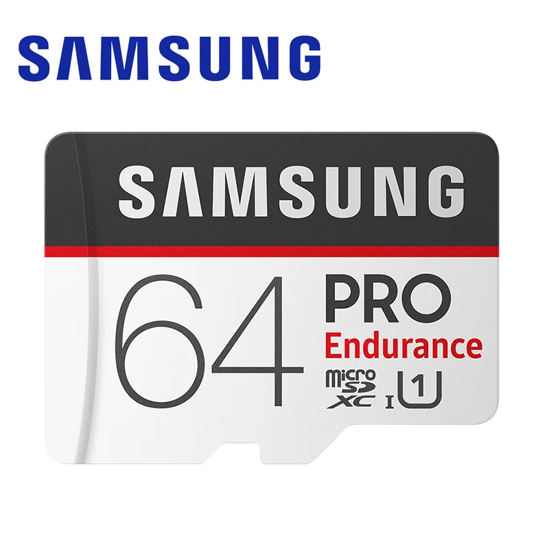 Samsung MicroSDXC PRO выносливость слот для карт памяти 32 Гб 64 Гб 128 ГБ с адаптером карты 4K и FHD Class 10 до 100 МБ/с. читать Скорость