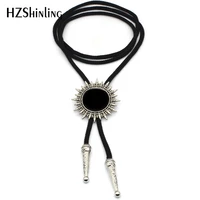 2017 new trendy black glass dome bolo tie western cowboy shirt accessory red blue photo jewelry round vintage bolo ties necklace
