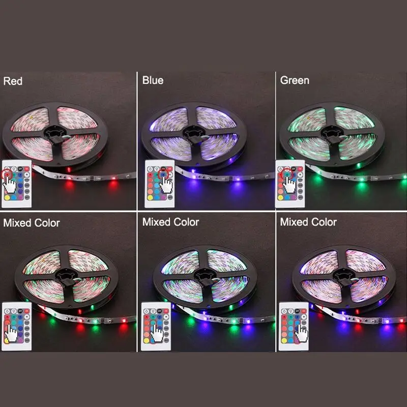 Светодиодная лента Goodland RGB 2835 SMD 5 м 300 светодиодов гибкая световая ИК-пульт