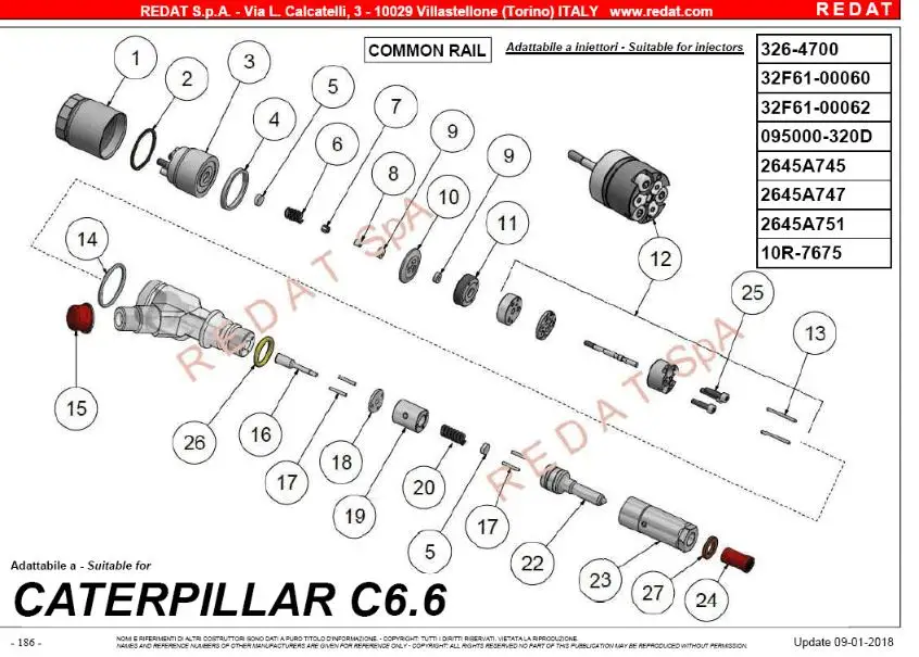 

Бестселлер pin 1211281 костюм для CAT320D инжектор, номер 17