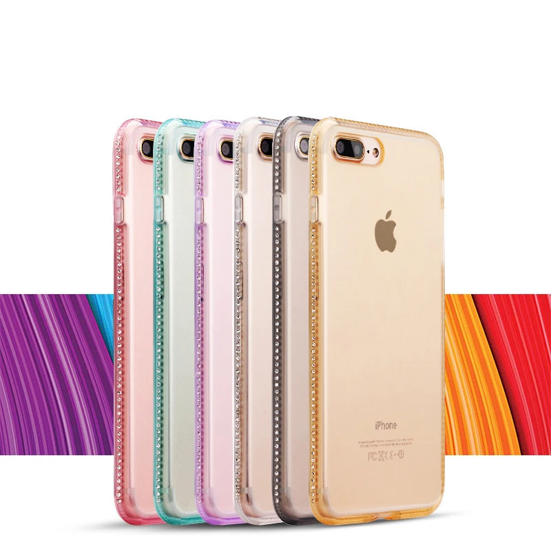 Прозрачный чехол SIXEVE со стразами для iPhone 6 s 6Plus X 7 8 Plus 7Plus Мягкая силиконовая