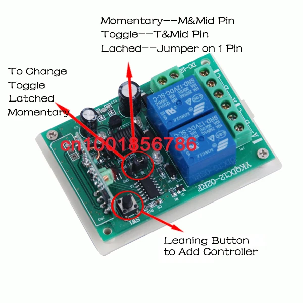 Беспроводной переключатель системы дистанционного управления 2 передатчика 12В