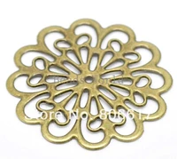 best quality 20 pcs bronze tone filigree flower wraps connectors embellishment jewelry findings 60x60mmw03497