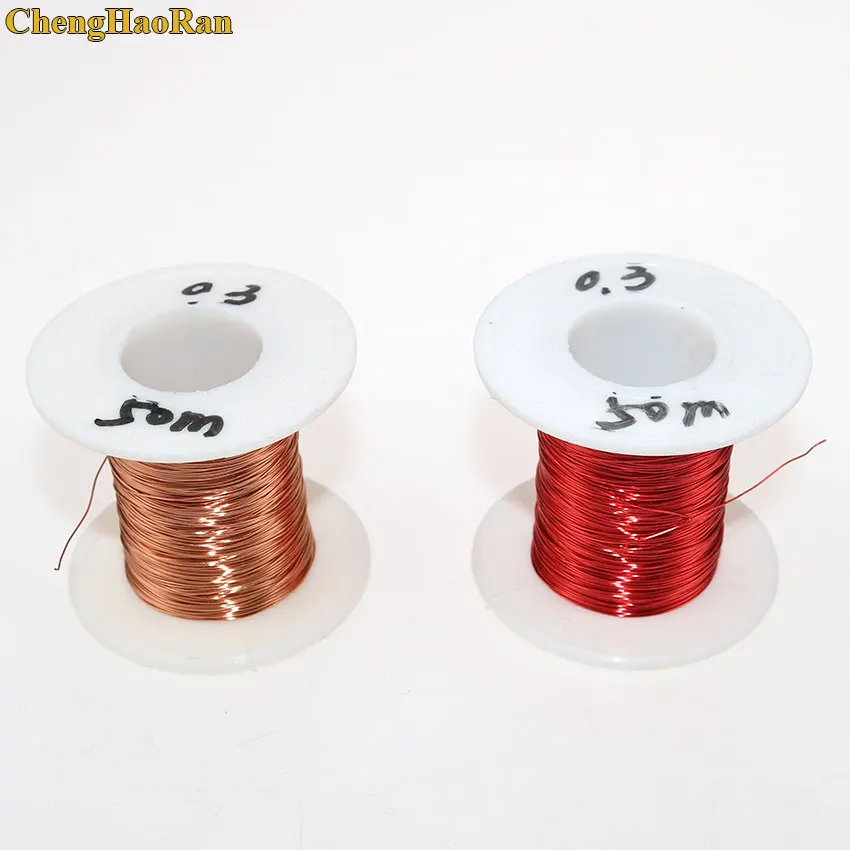 

ChengHaoRan 0.3mm * 50M /100M/PC QA-1-155 polyurethane enameled copper wire enameled Red 0.3mm 50m 100m