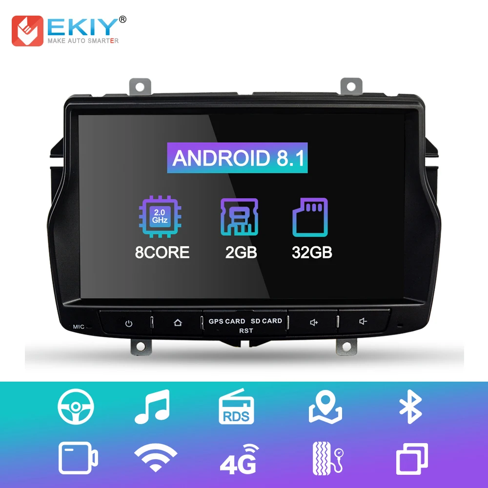 EKIY IPS DSP автомобильный мультимедийный плеер для Lada Vesta 1 Din Android 8.1.0 GPS навигационная