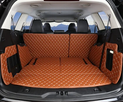 

CHOWTOTO AA Special Trunk Mats For Ford Edge 7seats Durable Waterproof Leather Luggage Carpets For Edge