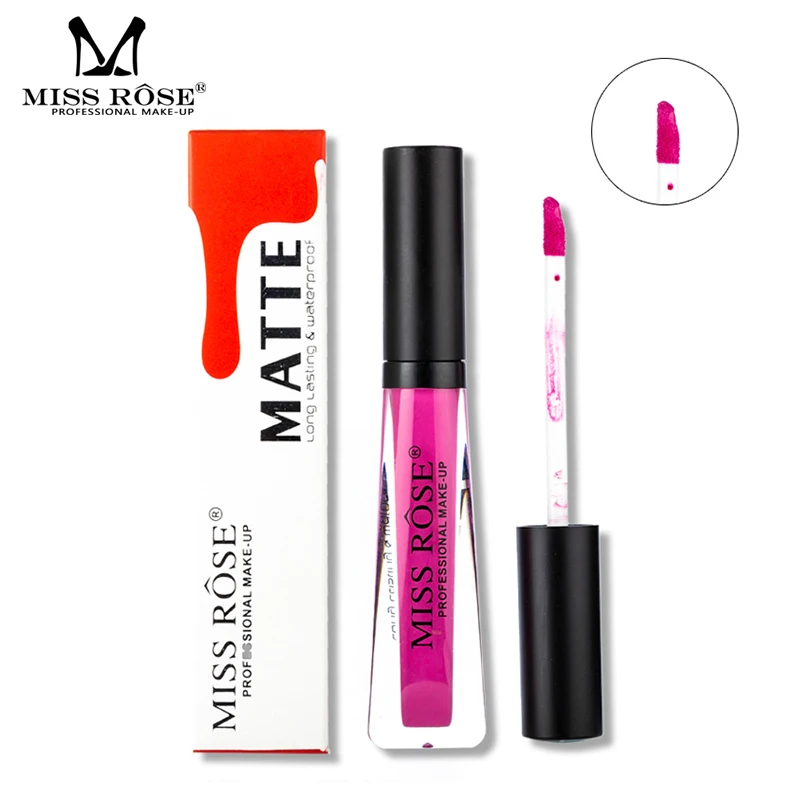 Miss Rose velvet matte lip gloss 12 colors waterproof long lasting dark brown liquid lipstick rose red tint MS0 | Красота и здоровье