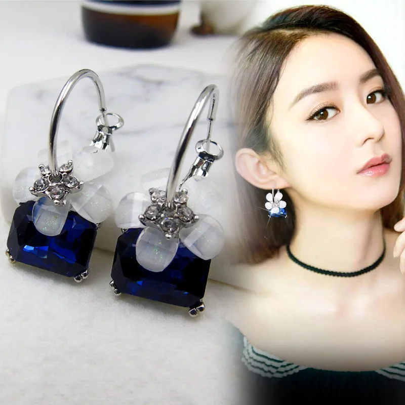 Женские серьги в стиле панк форме цветка с кристаллами|earrings earring|fashion flower earingsflower
