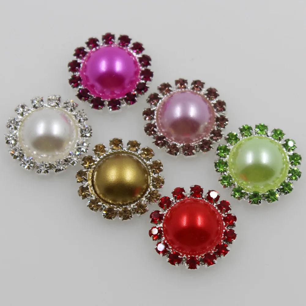 10 шт. круглые пуговицы с жемчугом 18 мм|rhinestone buttons|round rhinestone buttonpearl buttons |