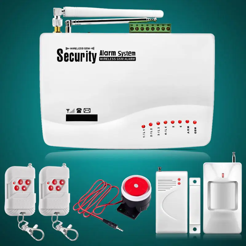 

Wireless GSM Home Security Burglar Alarm System Auto Dialer SMS SIM Call 433MHz Door PIR Motion Sensor House Intercom Kit