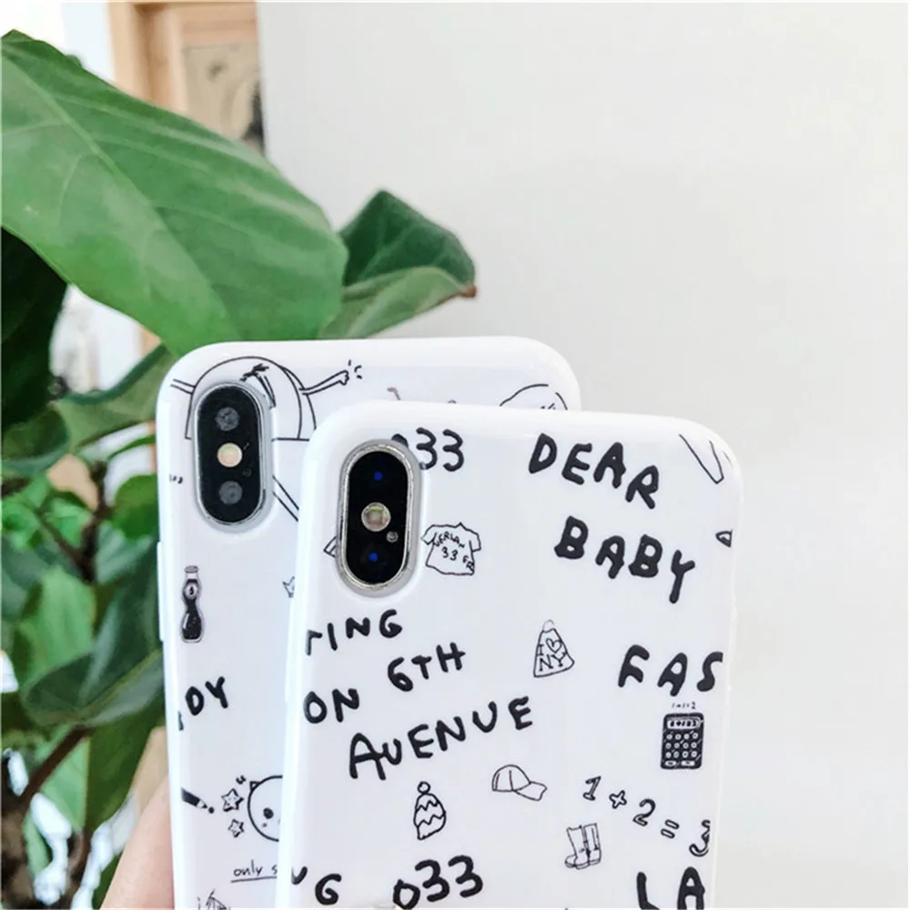 For Huawei P20 Lite Cases Popular Cartoon Abstract Graffiti Couples Silicone Phone Case for Honor 9 10 V10 Play Fundas Capa |