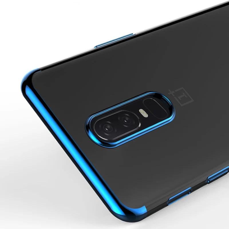Прозрачный дизайн чехол для телефона Oneplus 6 роскошный бизнес ТПУ амортизация