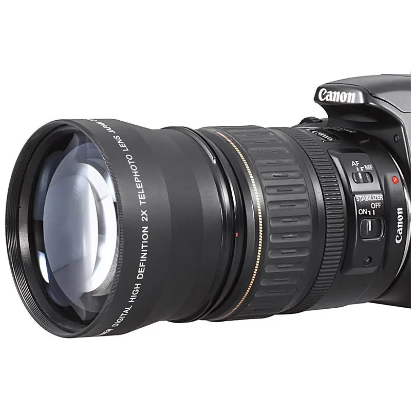 Прочный Профессиональный телеобъектив 52 мм 2x конвертер для камеры Nikon D5100 D3200 D70 D40