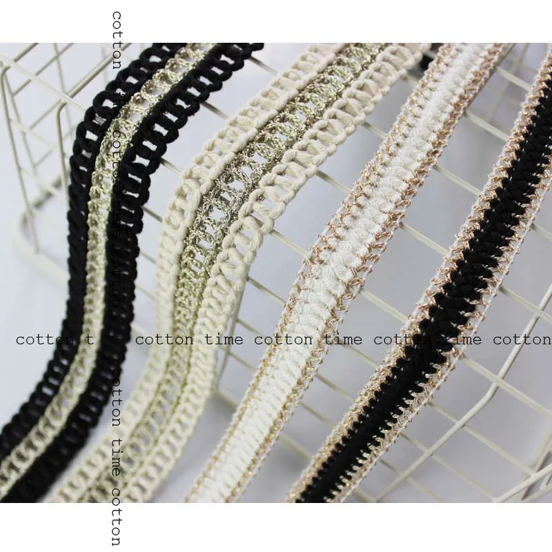 Хлопковая оплетка 3/5 ярдов золотая черная и белая винтажная отделка