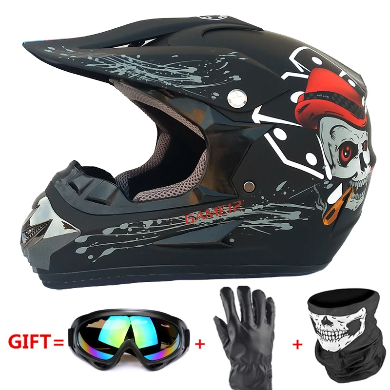 mattle 4 Полнолицевой мотоциклетный шлем Casco Moto мотокросс шлем внедорожный шлем ATV Dirt Bike горные MTB DH Capacete Moto очки - Цвет: mattle 4