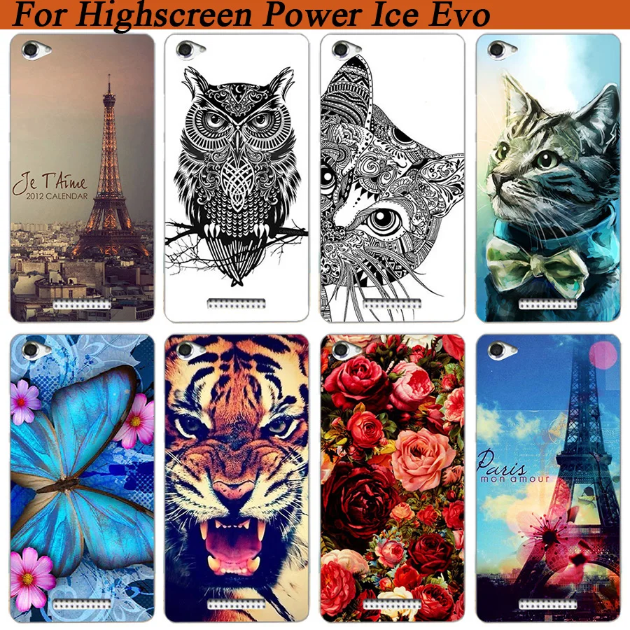 Чехол для Highscreen Power Ice Evo чехол из мягкого ТПУ тигр филин роза рисунок