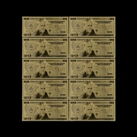 10pcslot exquisite gold 24k 20 us dollar bill colored 24k gold banknote for patriotism souvenir collection
