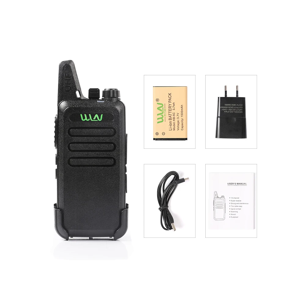 2 шт. WLN KD-C1 рация UHF 400-470 МГц мини портативное радио двухстороннее радио FM приемопередатчик охотничий маленький радиоприемник KDC1