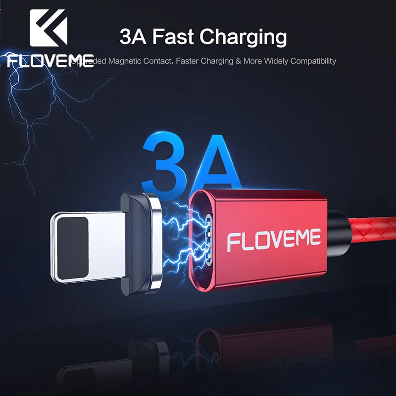 Магнитный Micro USB кабель FLOVEME Type C для iPhone iPad 3A быстрой зарядки зарядный Samsung S9 One Plus 5t