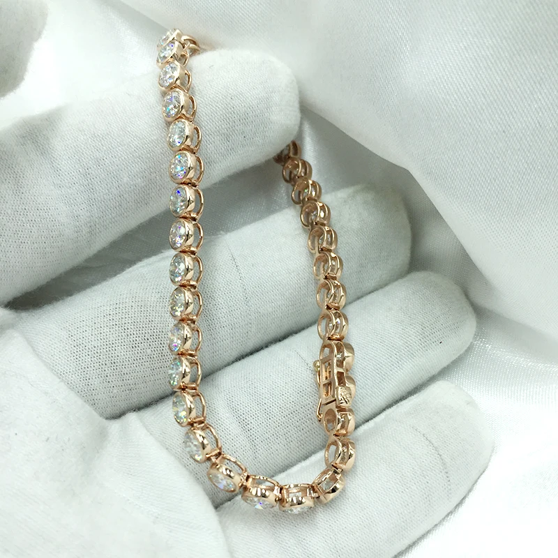 Женский браслет с бриллиантами AEAW Lovely 11ctw однотонный из белого золота 14Kt DF Moissanite