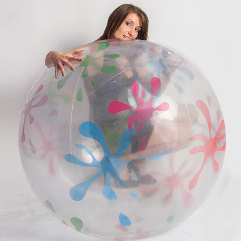 85cm Transparent Inflatable Beach Ball - PVC Water Toy for Kids, Outdoor Sports Splash Play, Swim Pool Fun image 6