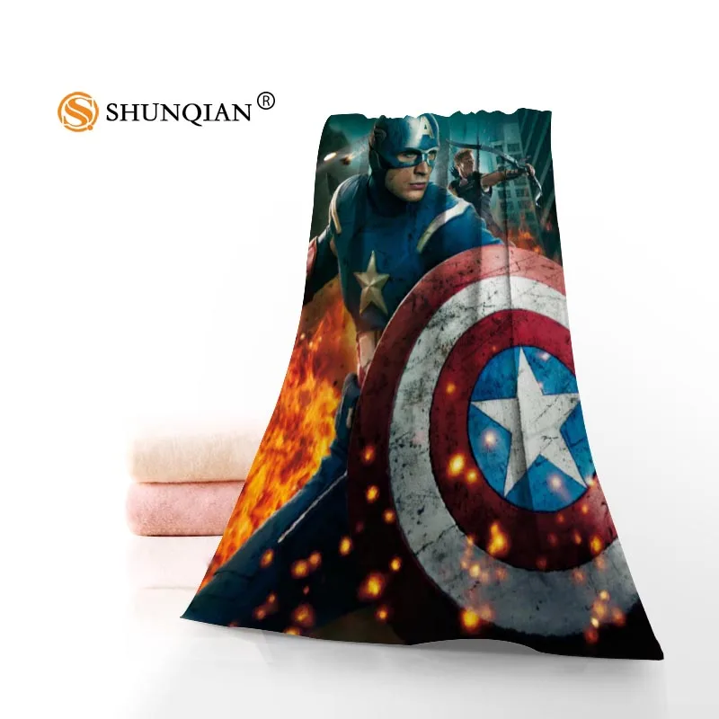 Towel Высокое качество, полотенце для лица Капитан Америка/банное полотенце на заказ, супер абсорбирующее полотенце из микрофибры s 35x75 см, 70x140 см - Цвет: Towel