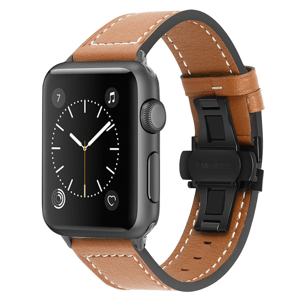 IWonow кожаный ремешок для часов iWatch Apple Watch 38 мм 40 мм 42 мм 44 мм серия 5 4 3 2 1 для мужчин и женщин спортивный ремешок браслет на запястье