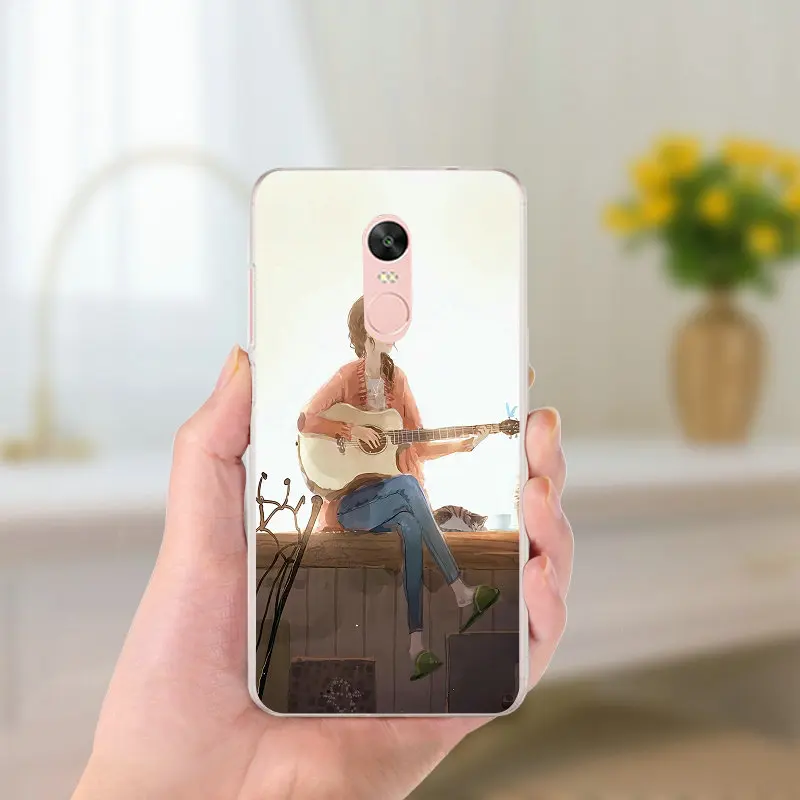 Мягкий силиконовый чехол для телефона из ТПУ с надписью Love Guitar Music Xiaomi Redmi Mi Note 4X2 3