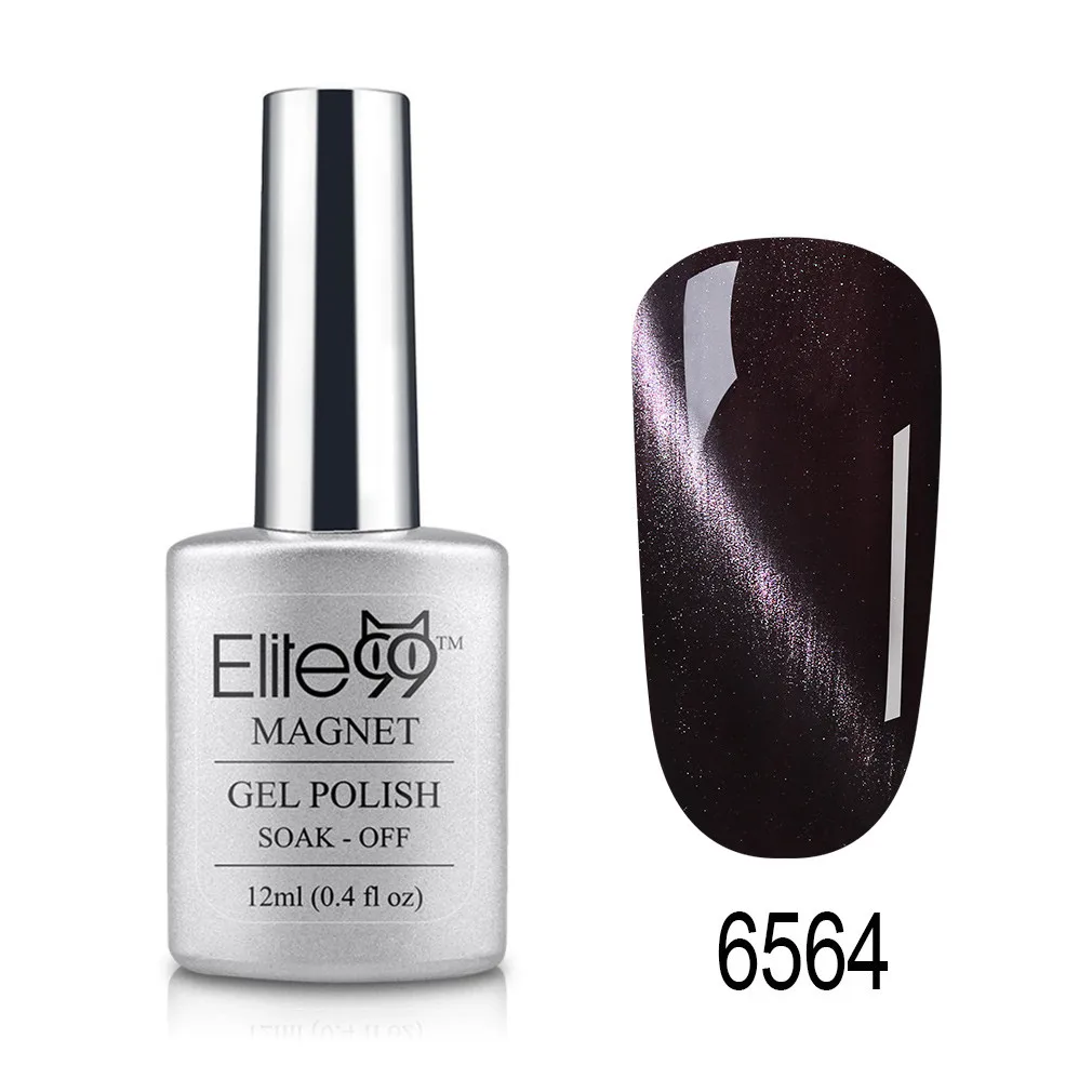 6564 Elite99 12ml Cat Eye Gel Nail Polish Soak Off Magnetic UV Gel Varnish Nail Art Manicure Gel Semi Permanent 3D Effect Gel Lacquer - Цвет: 6564