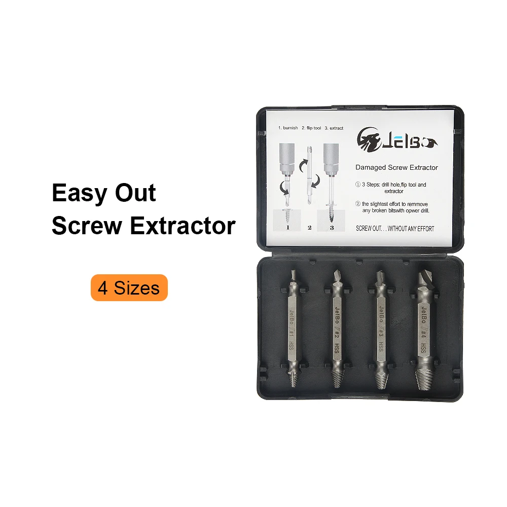 Screw Extractor Jelbo Шурупы удалить снос Инструменты винт extractor Бурильные долото комплект Бурильные долото Механические инструменты Интимные аксессуары винт extractor сверло сверла сверло ступенчатое дрель сверла по металлу - Цвет: Screw Extractor