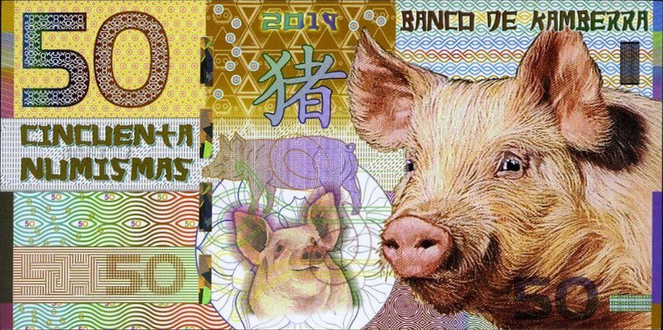 Kamberra набор 11 шт. 50 нот Numismas 2009 2019 КИТАЙСКИЙ ЛУННЫЙ год полимерный UNC оригинальный