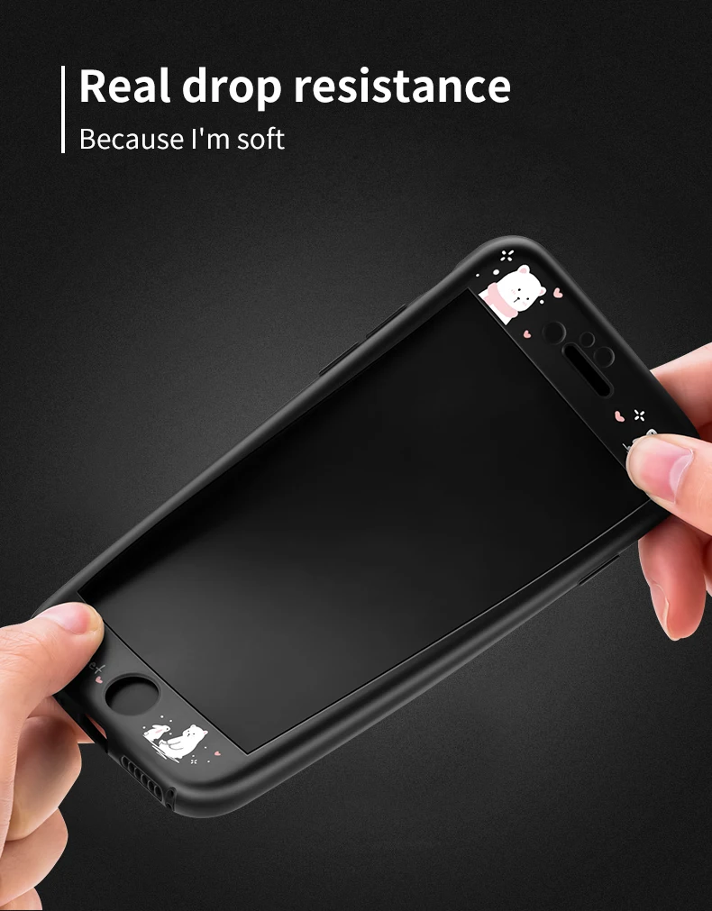 ASINA 360 Полный Чехол для iPhone 6 6s чехол силиконовый милый рисунок для iPhone 6 6s Plus защита экрана бесплатно