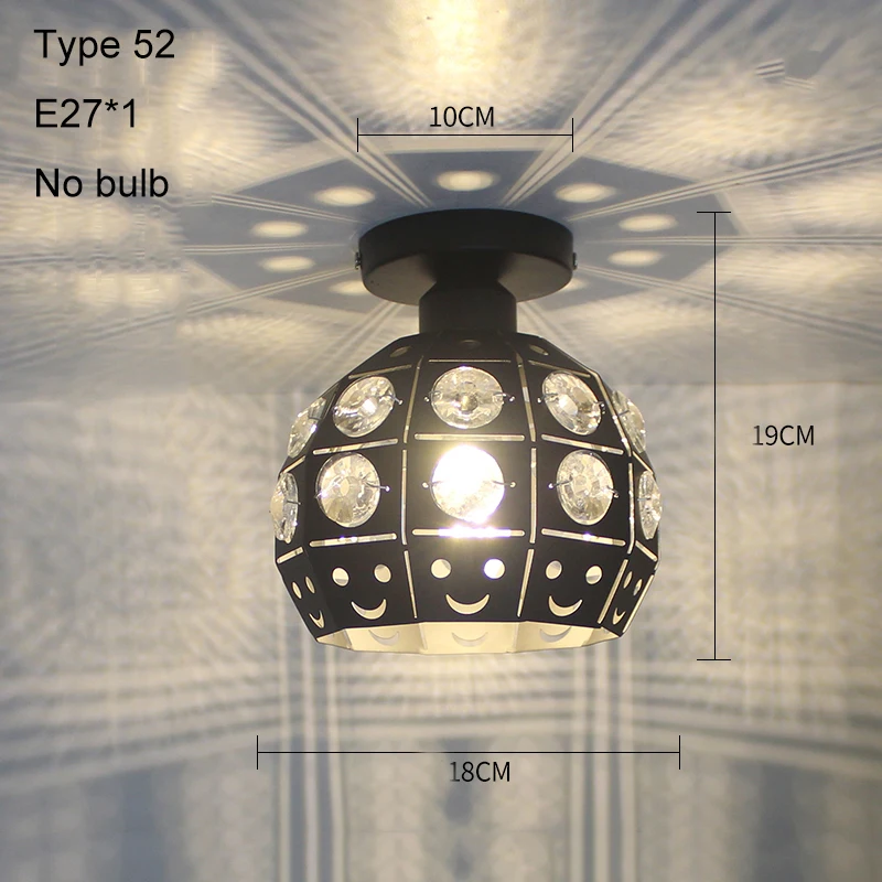 Type 52 no bulb Современные потолочные светильники, хрустальные плафоны, винтажный потолочный светильник для столовой, плафон для гостиной, лофт, Lamparas De Techo, современный - Цвет корпуса: Type 52 no bulb