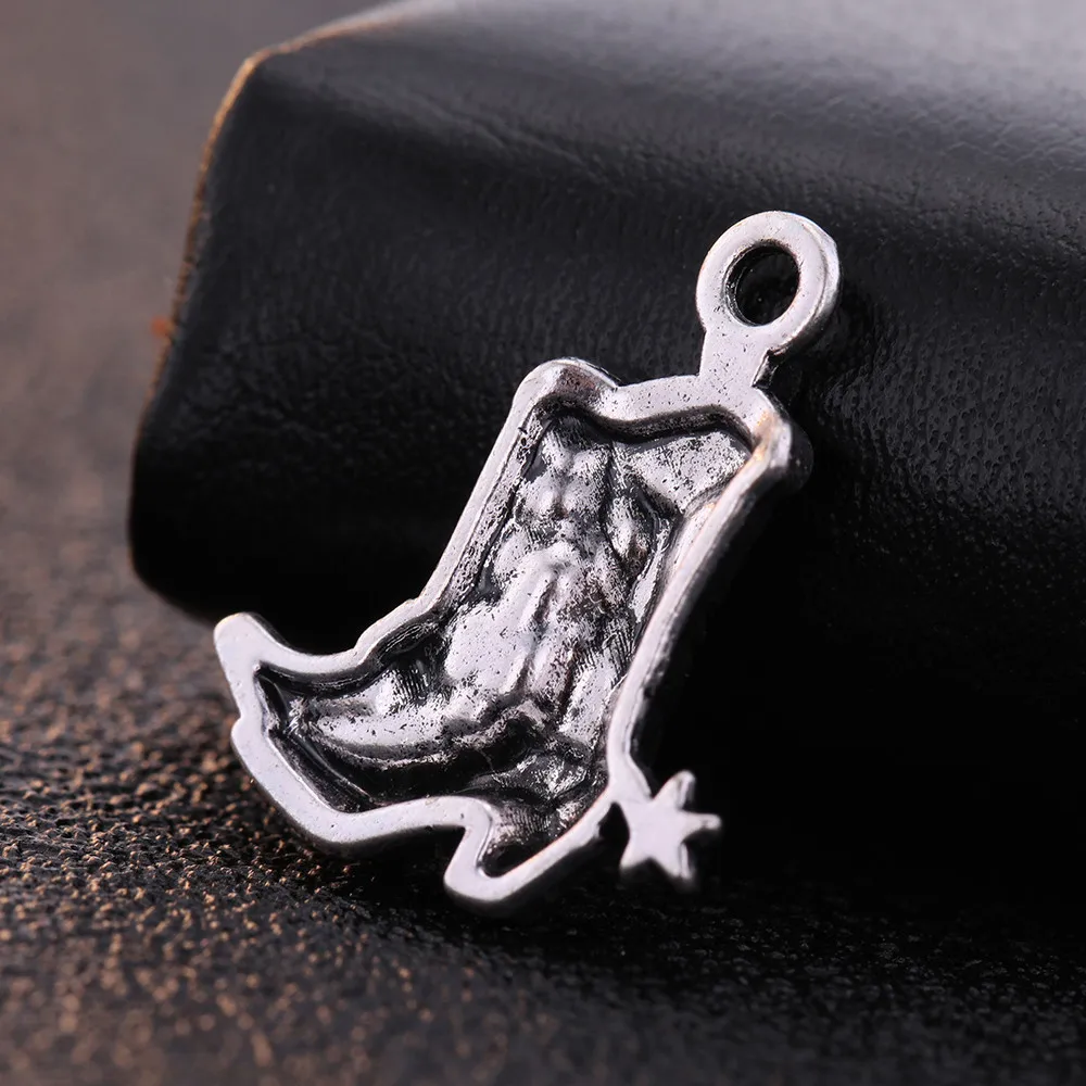 LIKGREAT антикварные посеребренные ковбойские сапоги на удачу в западном стиле Cowgirl