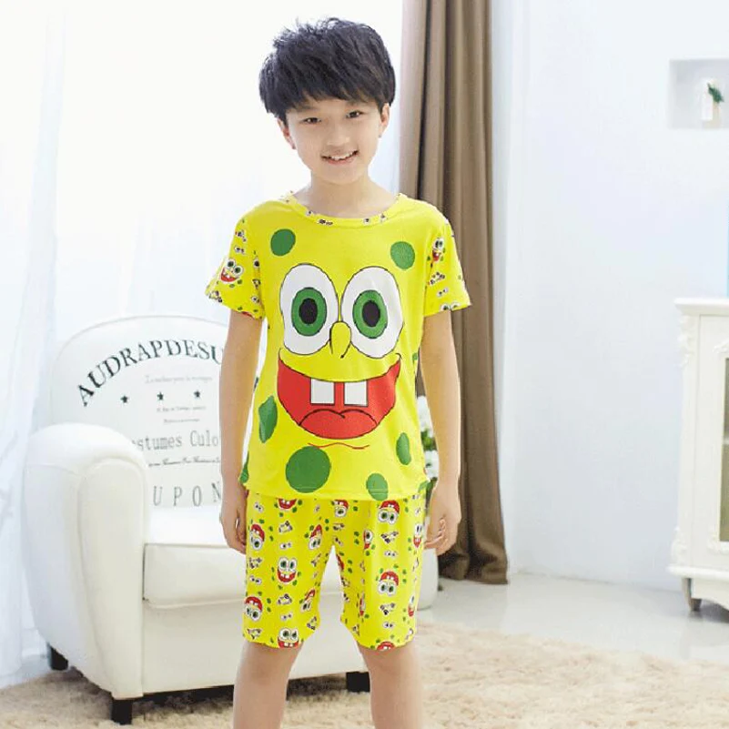 Летние детские пижамы детская одежда комплект дышащий молочного шелка удобные