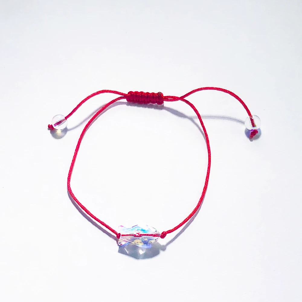Забавный браслет с рыбками и кристаллами Swarovski Lucky Red String плетеные браслеты для