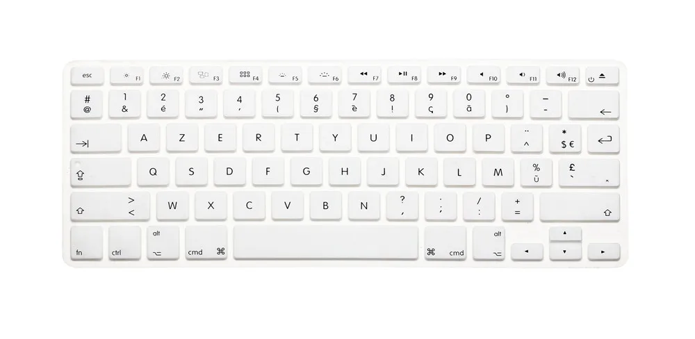 Для Mac Book Macbook Air 13,3 Pro 1" 15" 1" Франция французский нам макет Силиконовые Мягкие цвет клавиатура azerty кожного покрова - Цвет: Белый