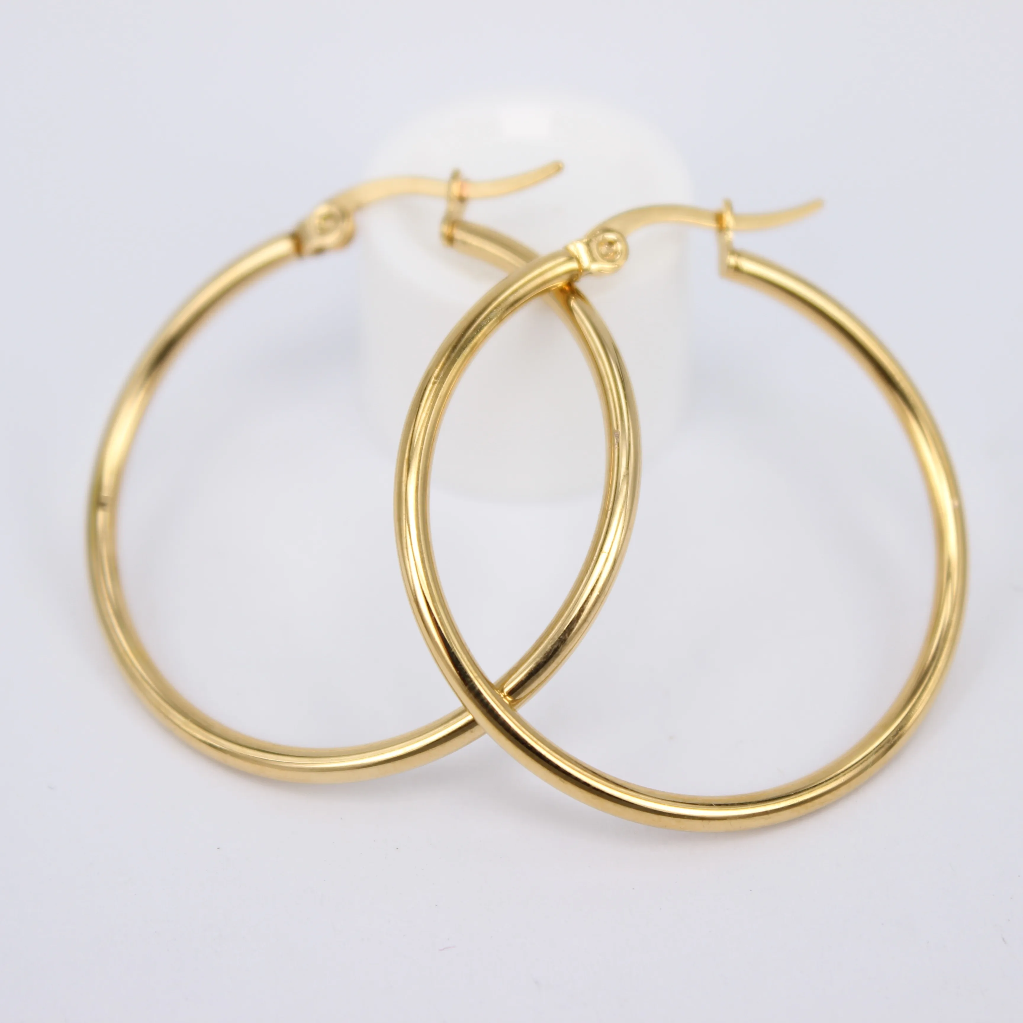 gold color 30mm MGUB популярные серьги 10 мм-100 мм выбор(золото/серебро/розовое золото цвет) для женщин маленькие преувеличенные серьги - Окраска металла: gold color 30mm