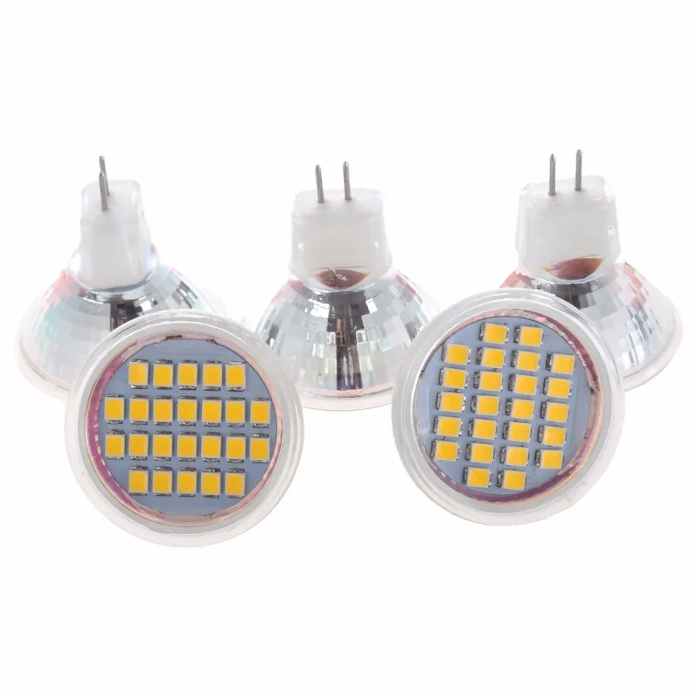 Светодиодная лампа 12 в постоянного тока 5 шт. 1 вт MR11 G4 24 светодиодный ода 3528 SMD 1210