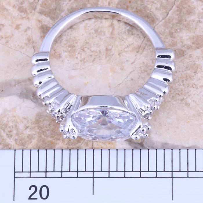 Majestic White CZ Silver Plated Ring Size 6 / 7 8 9 R1527 | Украшения и аксессуары