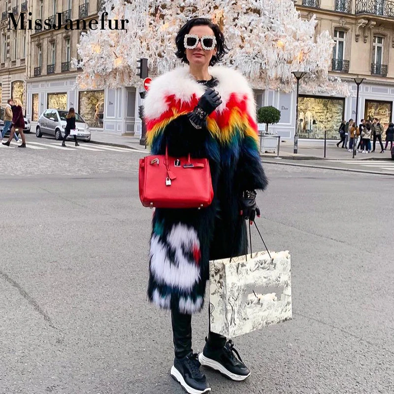 

Winter Real Raccoon Fur Coat Slim Long Real Fur Jacket Women Fur Coats Elegant Thick Warm Outerwear