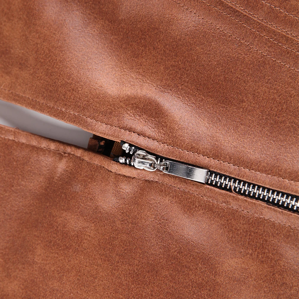 Сексуальный корсет из искусственной кожи сексуальный Коричневый на молнии в