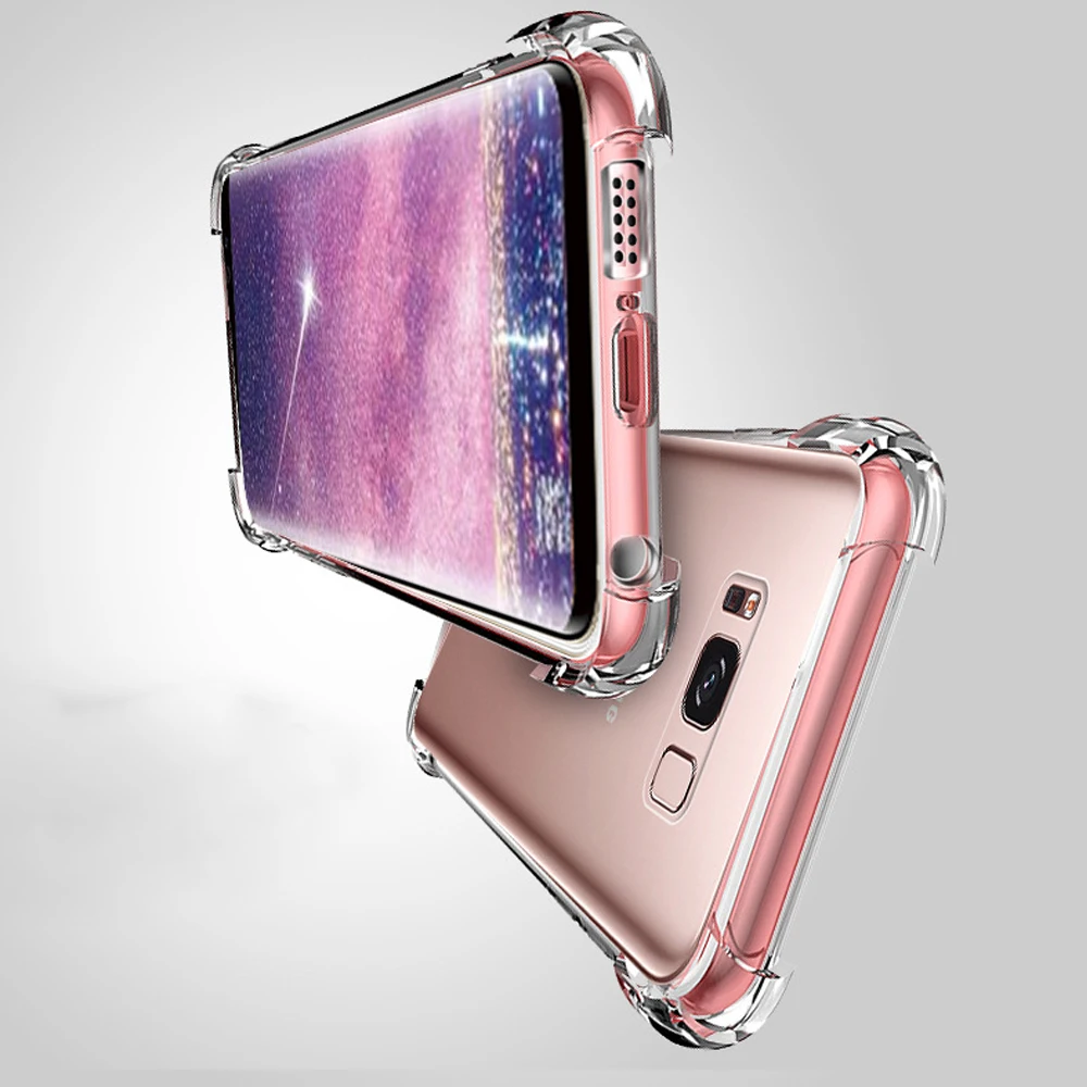 Прозрачный чехол-бампер для Samsung Galaxy A8 Plus A5 A6 S8 S7 S9 Note 8 J3 J5 J7 2016/2017 |