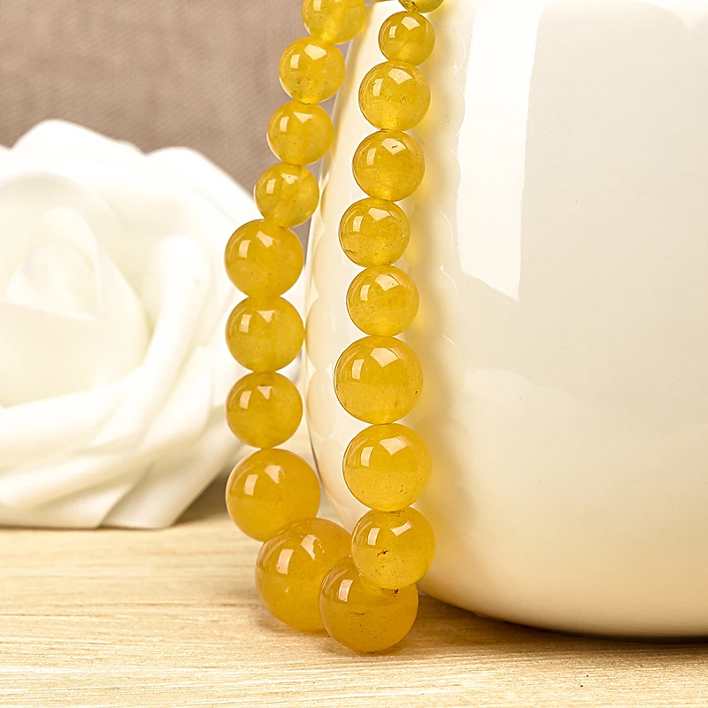 

Natural yellow chalcedony bead tower chain 6-14mm beads fashion necklace women Necklace Party Gift
