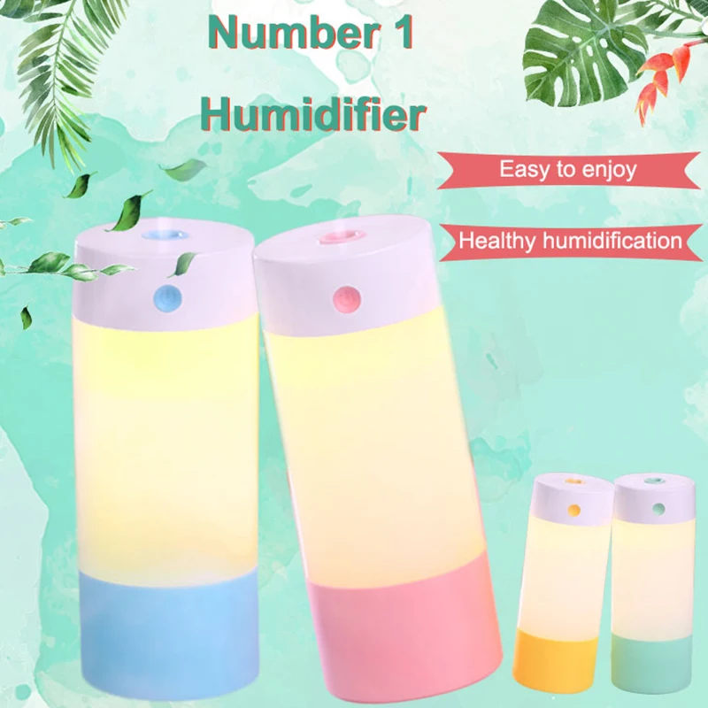 TOMNEW USB Mini Cool Mist Humidifiers 250ML Portable Ultrasonic Air Diffuser Purifier with LED Night Light for Home Office Car | Бытовая