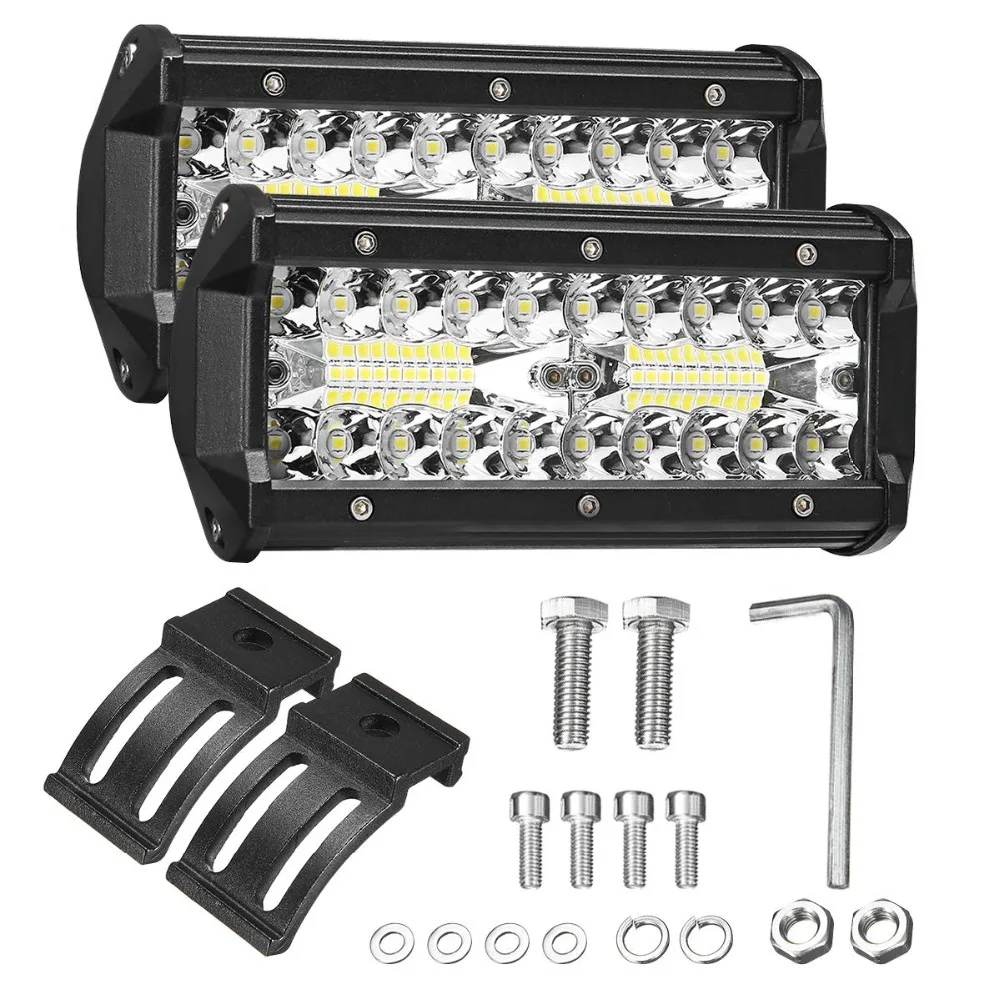 2/3/4 Rows 7Inch 36w 72w 120w 144w LED Light Bar for Car Tractor Boat OffRoad 4WD 4x4 Truck SUV ATV 12V 24V Driving Lamp | Автомобили и